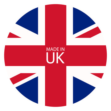 Made In Uk Icon. United States Of Great Britain Flag Made In Sign, Symbol