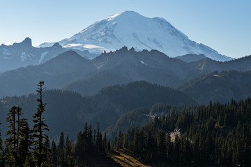 Fototapeta na wymiar Mount Rainier Daylight Peaks And Details
