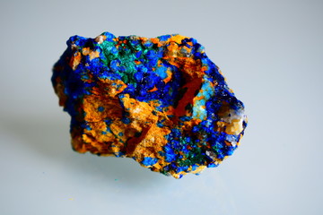 an azurite mineral harvested and analyzed in the laboratory