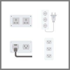 4 switch icon. Vector illustration switch set. socket icons for switch works