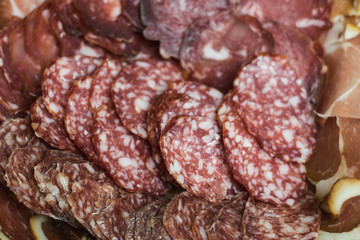 close-up picture of meat sausage products