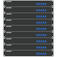 Network workstation server room concept. Server racks