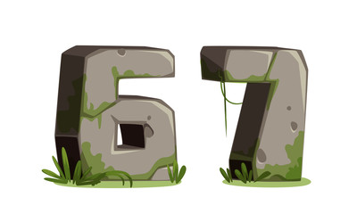 Numbers made of stone for jungle theme part 4