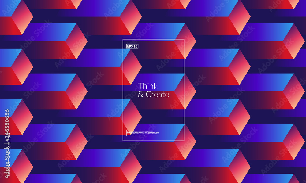 Poster dynamic geometric background. cubes pattern design. eps10 vector.