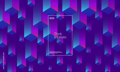 Dynamic geometric background. Cubes pattern design. Eps10 vector.