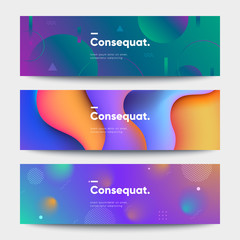 Fototapeta premium Modern deisgn banners set. Creative shapes composition. Eps10 vector.