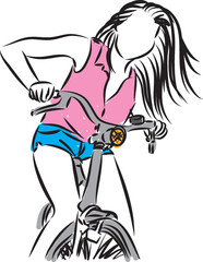girl with a bike illustration
