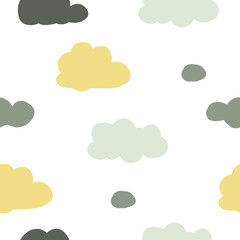 ОHand drawn clouds  print