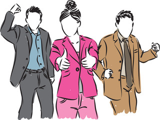 business people cheering illustration