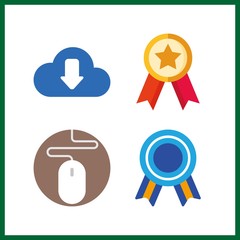 4 click icon. Vector illustration click set. mouse and quality icons for click works