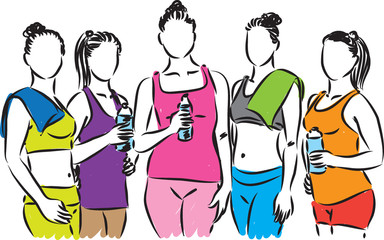 FITNESS GROUP OF women ILLUSTRATION