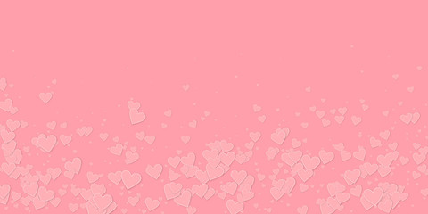 Pink heart love confettis. Valentine's day falling
