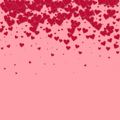 Red heart love confettis. Valentine's day gradient