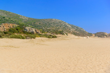 Summer view of the sandy beach of Patara, Turkey