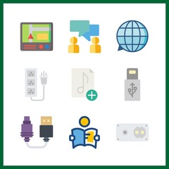 Fototapeta premium 9 internet icon. Vector illustration internet set. conversation and usb icons for internet works