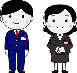 Cute Newly hired employees at the inauguration ceremony