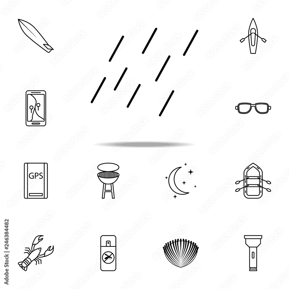 Poster rain icon. camping icons universal set for web and mobile