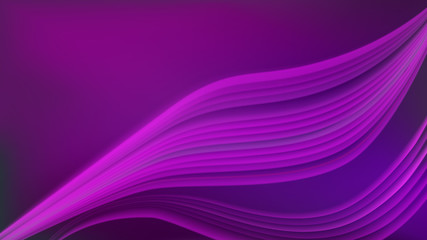 Horizontal abstract background with wavy blurred shapes. Wallpaper template is vibrant purple gradient. Vector illustration.