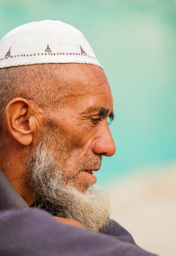 Old uigur man, Hotan-China