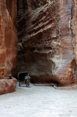 Tourist transport near entrance to Petra, Jordan
