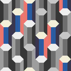 Fototapeta premium gray 3d columns seamless pattern