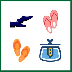 4 heel icon. Vector illustration heel set. sandal and purse icons for heel works