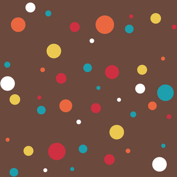 seamless rainbow dots pattern on chocolate
