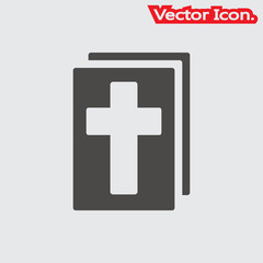 Obraz premium Bible icon isolated sign symbol and flat style for app, web and digital design. Vector illustration.