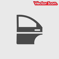 Obraz premium Car door icon isolated sign symbol and flat style for app, web and digital design. Vector illustration.