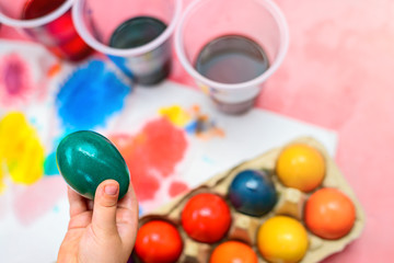 Coloring Easter eggs