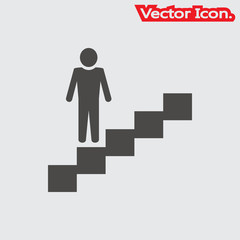 Career ladder icon isolated sign symbol and flat style for app, web and digital design. Vector illustration.