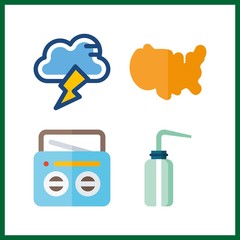 4 wave icon. Vector illustration wave set. liquid and storm icons for wave works