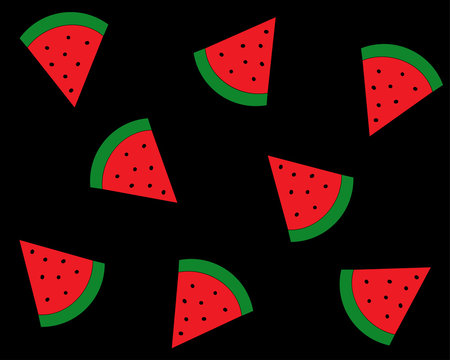 Muster Melone auf schwarzem Hintergrund