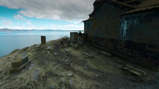 Old church on Sevan lake in Armenia 