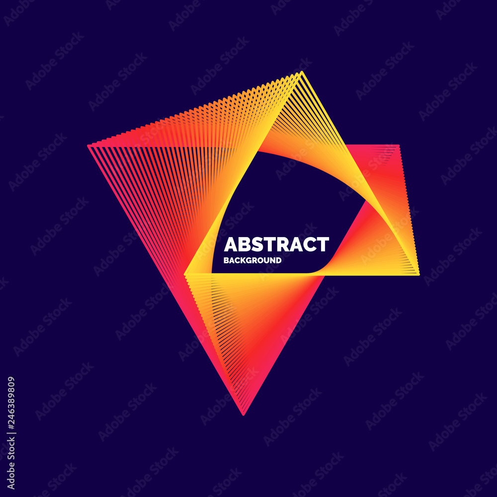 Poster elegant abstract poster with colorful lines on a dark background.