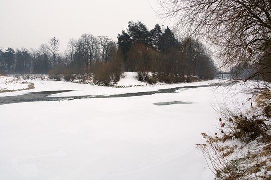 The confluence of the rivers Roznov and Vsetin Becvas.