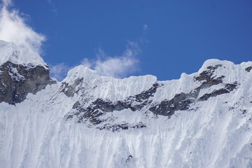 Snow and glacier capped mountain of Cordillera Blanca, Andes Mountains, Peru