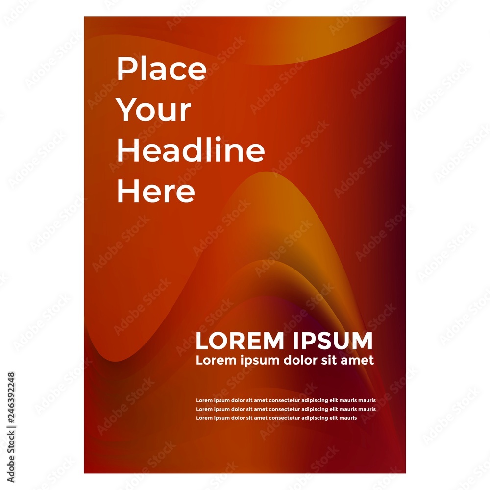 Poster poster design with fluid color and cool gradient shapes background. colorful geometric background. l