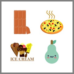 Fototapeta premium 4 snack icon. Vector illustration snack set. ice creams and chocolate icons for snack works