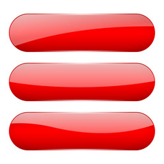 Red oval glass 3d buttons