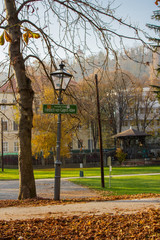 Farola en el oto&ntilde;o de Graz