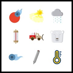 9 climate icon. Vector illustration climate set. thermometer and cloudy icons for climate works
