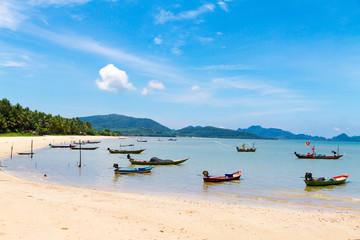 Beach and small boat with sky at Baan Koh Teap
