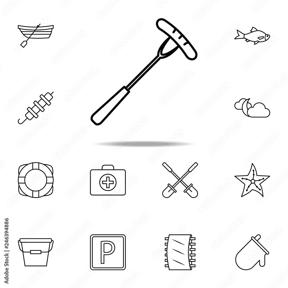 Poster sausage on the fork icon. camping icons universal set for web and mobile