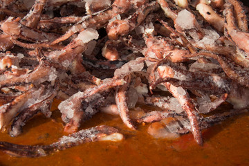 Frozen  ,octopus,calamari with parsley and garlic,
