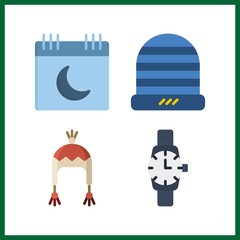 4 personal icon. Vector illustration personal set. watch and calendar icons for personal works