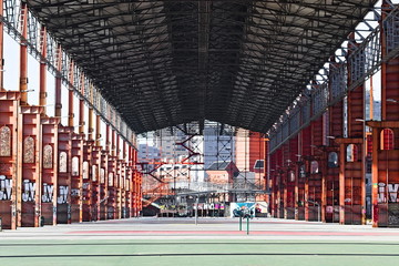 Fototapeta premium Former industrial building, now Dora Park, in Turin, Piedmont, Italy