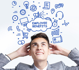 Business, technology, internet and networking concept. The young entrepreneur thought: Employee...