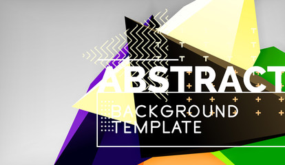 3d triangle geometric background design, modern poster template