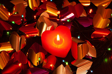 candles on black background